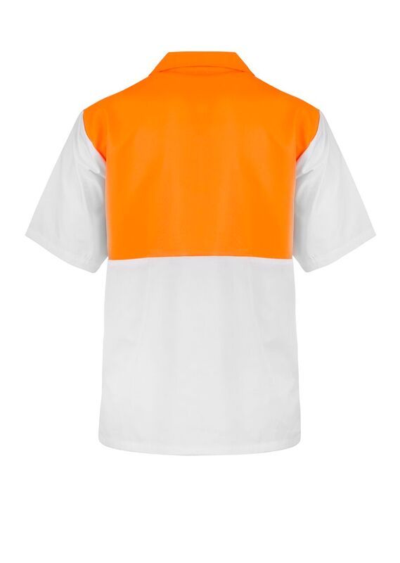 WorkCraft Mens Orange/White Food Industry Jacshirt ss 180g L