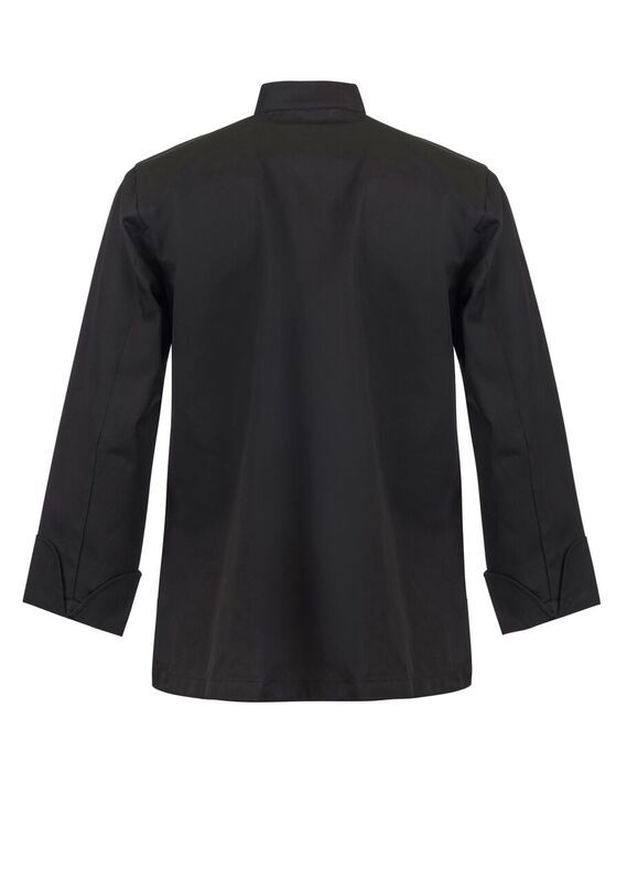 ChefsCraft Mens Black Chefs Tunic with Concealed Front ls 220g 2Xs