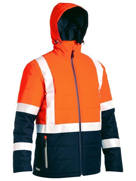 Jacket Bisley Hi Vis BM-Taped Puffer Hood BJ6929HT