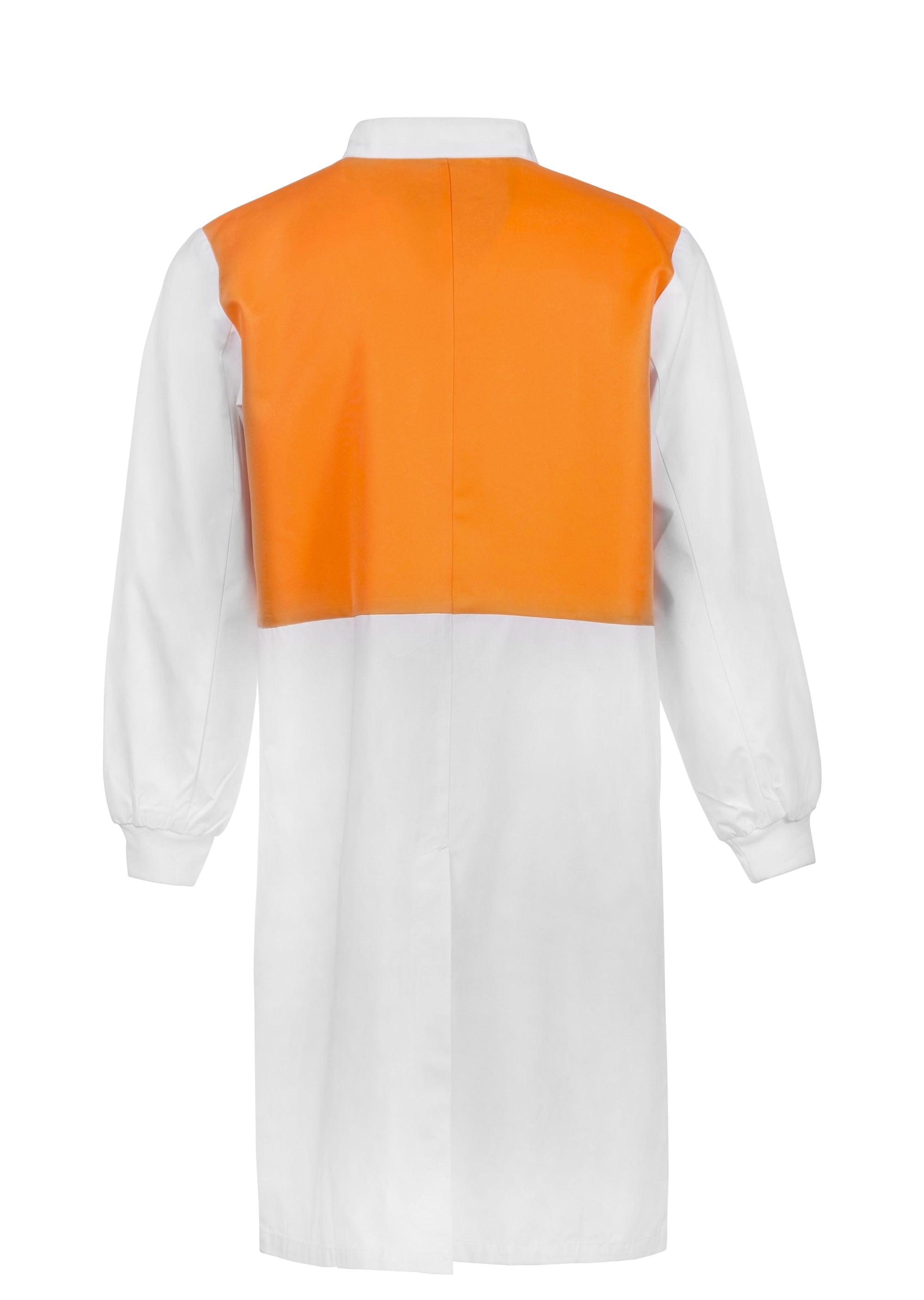WorkCraft Mens Food Industry Orange/White Dustcoat with Mandarin Collar ls 180g L