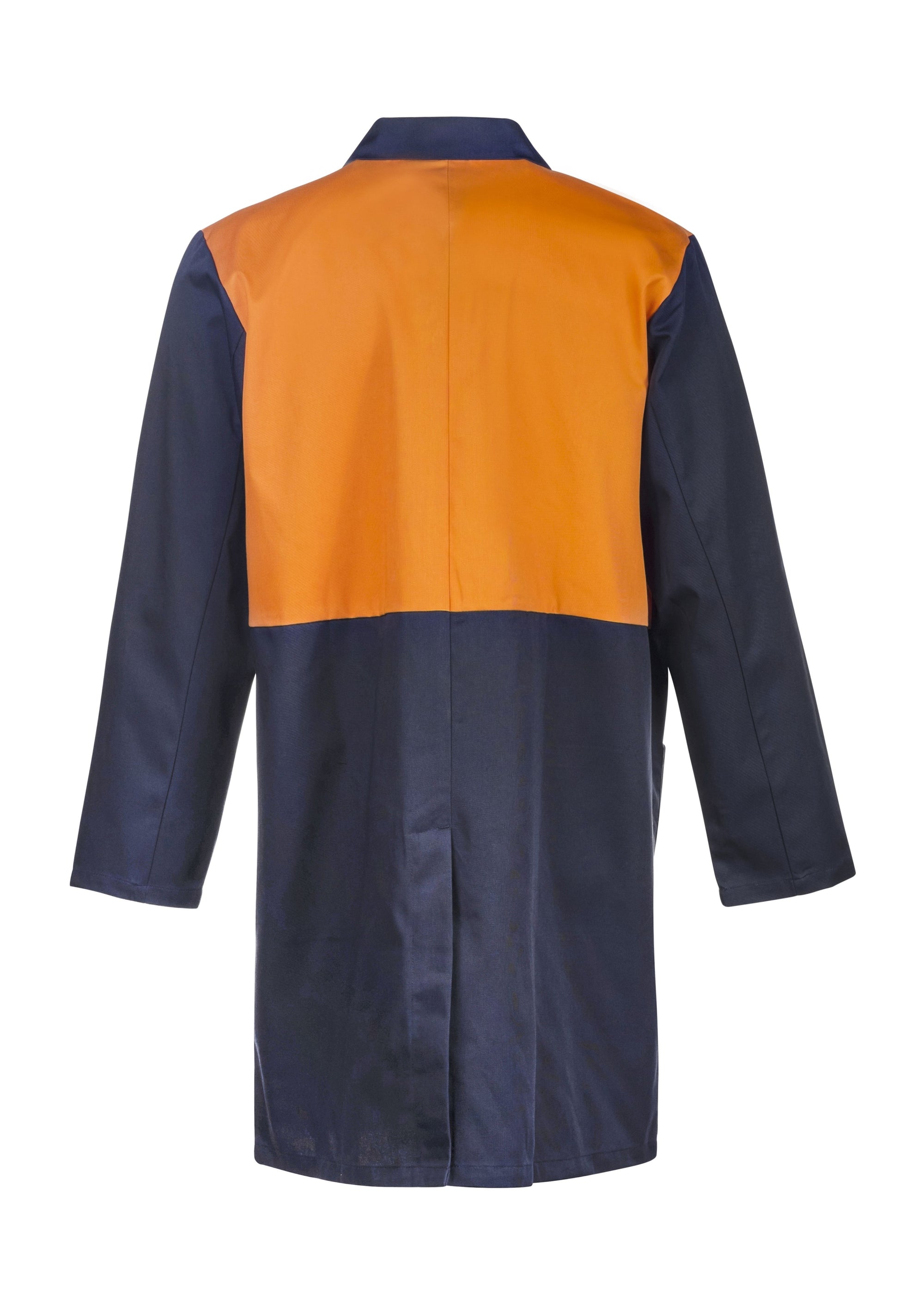 WorkCraft Mens Orange/Navy Dustcoat with Pockets ls 220g L
