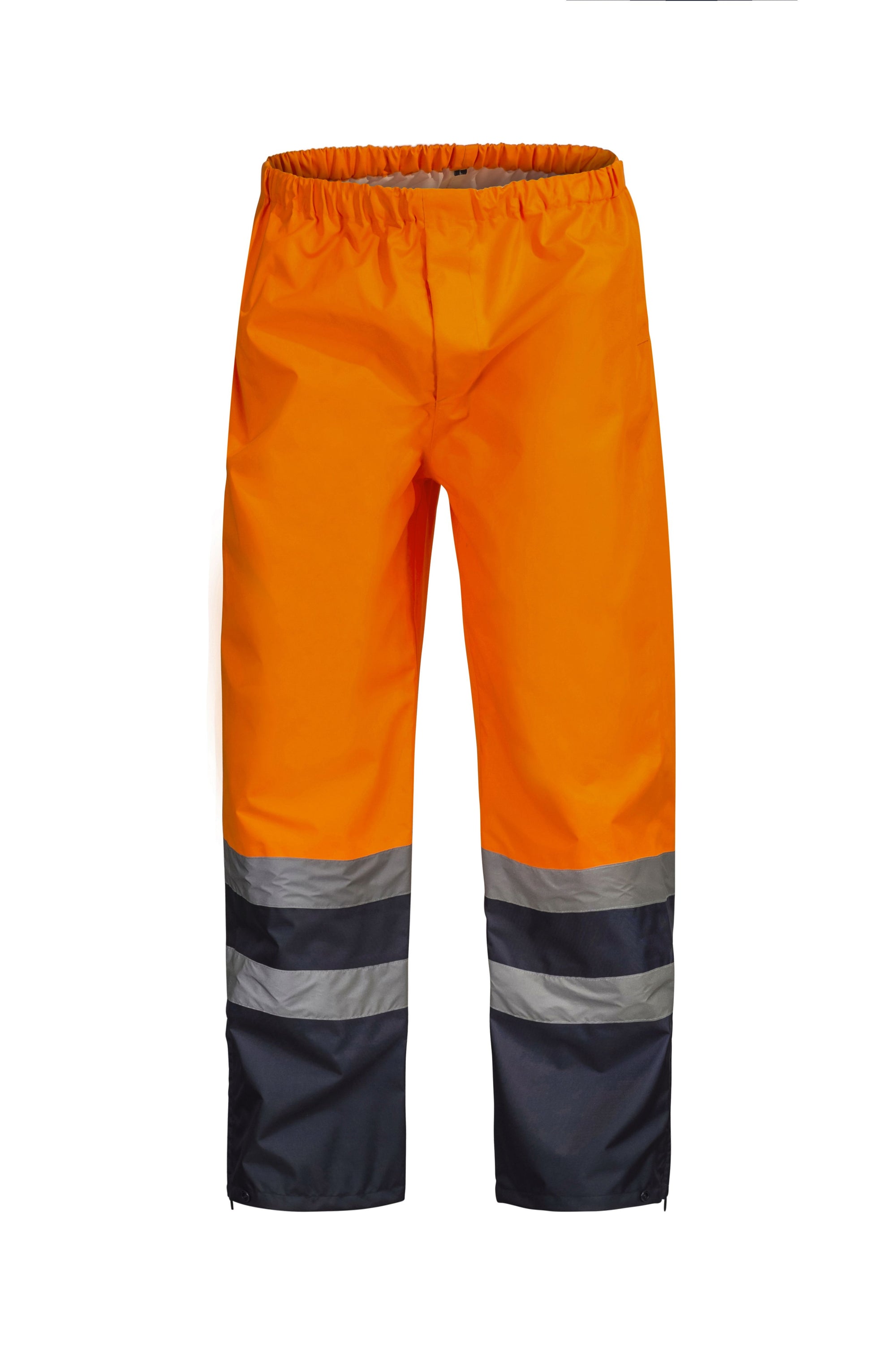 WorkCraft Mens bm-Taped Rain Pants 300D Orange/Navy M