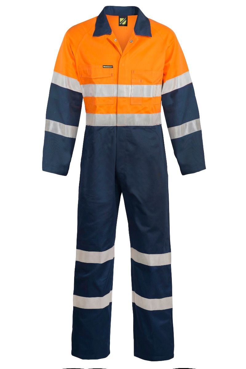 WorkCraft Mens Orange/Navy Taped Industrial Drill Coveralls 310g 102R