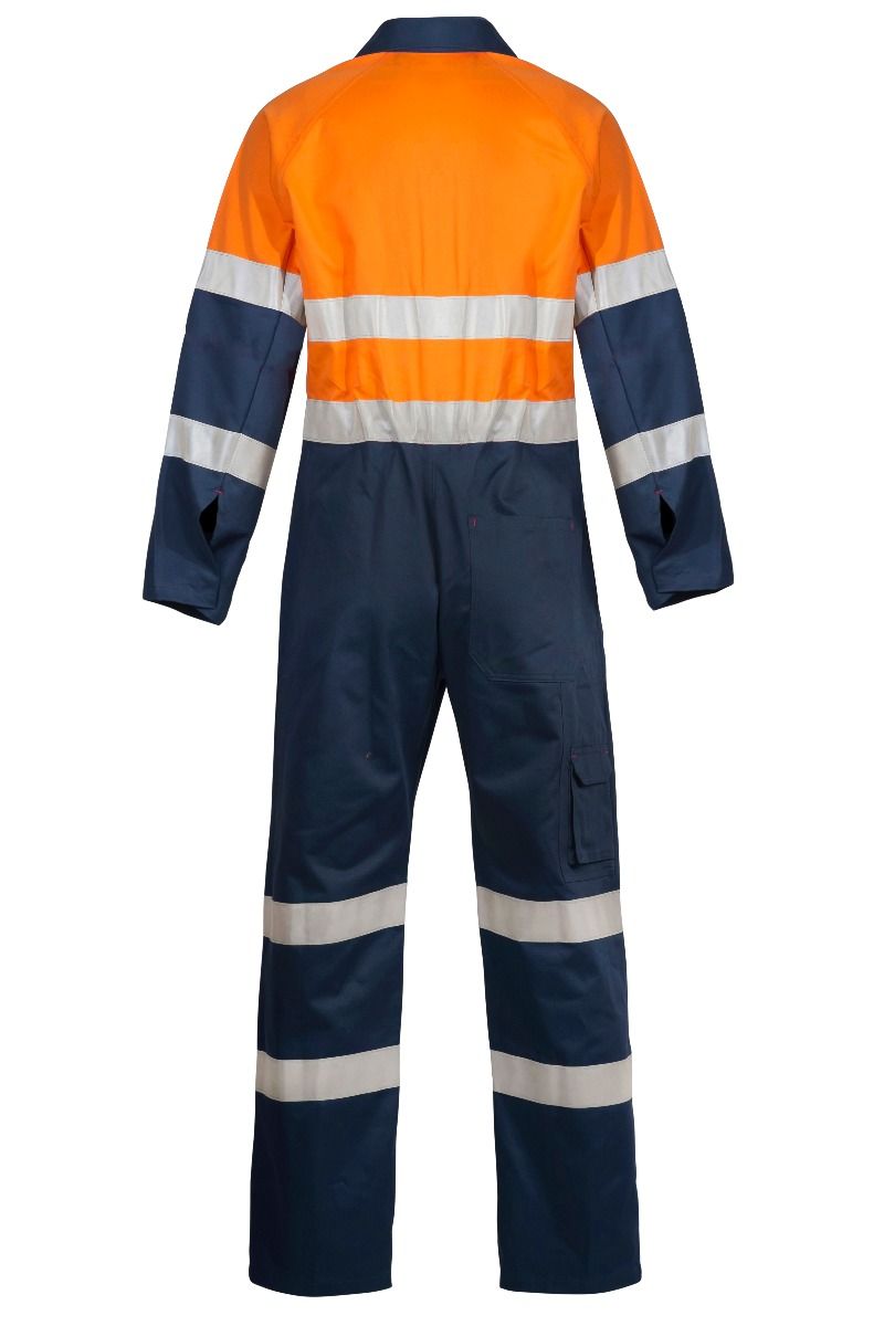 WorkCraft Mens Orange/Navy Taped Industrial Drill Coveralls 310g 102R