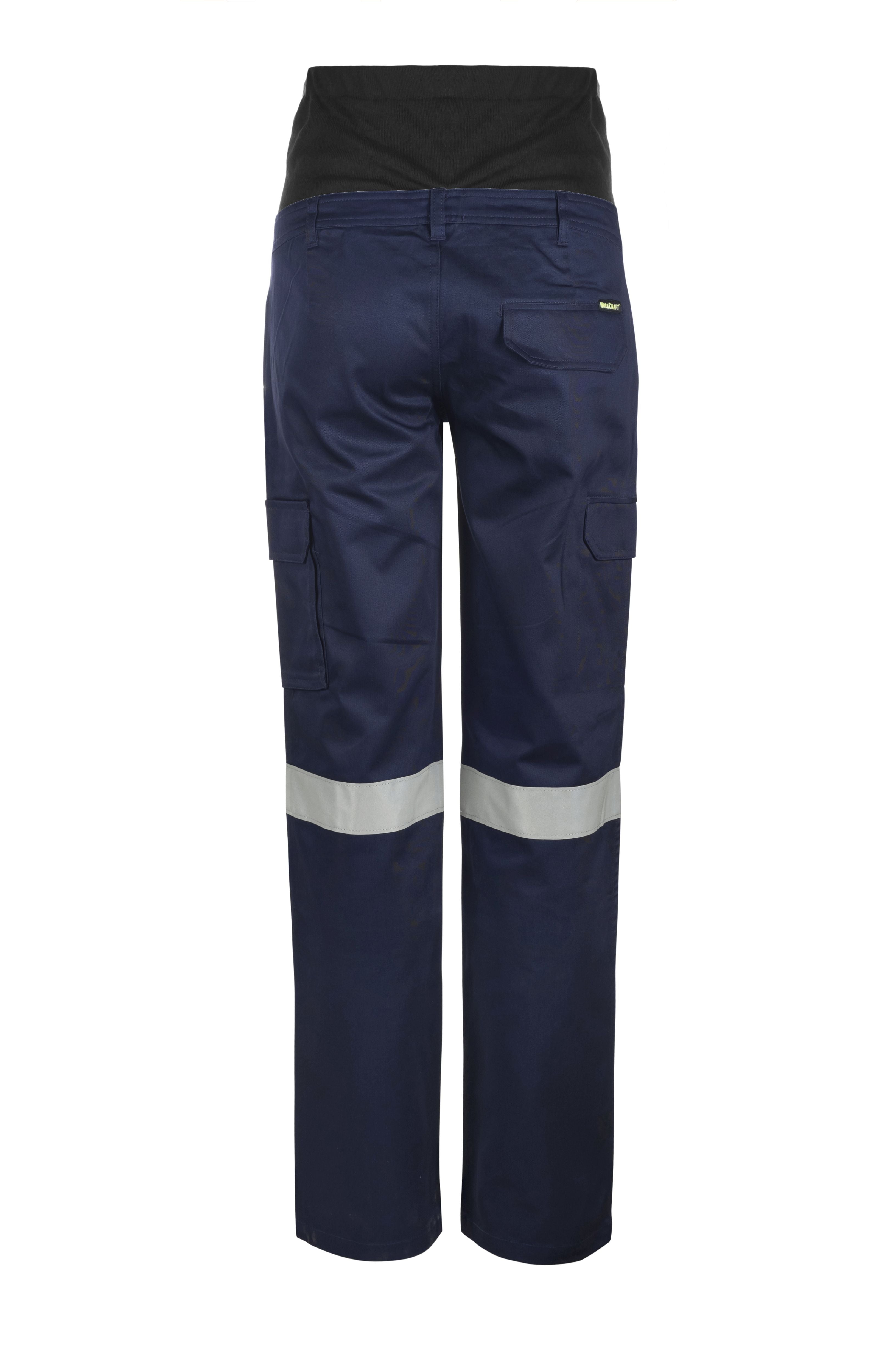 WorkCraft Womens Navy Taped Maternity Cargo Pants 245g 6 - Safe1