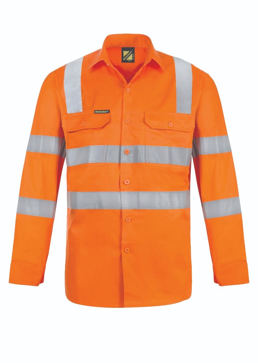 WorkCraft Mens BM-Taped Vented Drill Shirt LS 155g WS6011