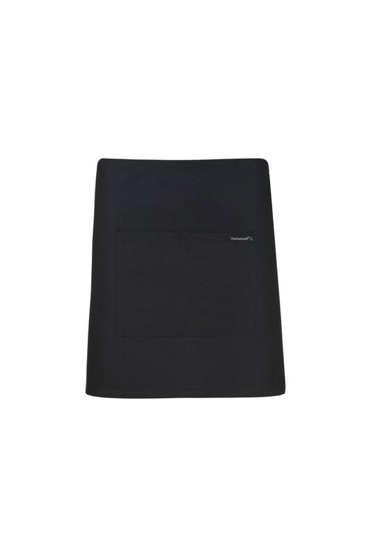 ChefsCraft Black 1/4 Length Apron with Pocket 220g 83x42cm