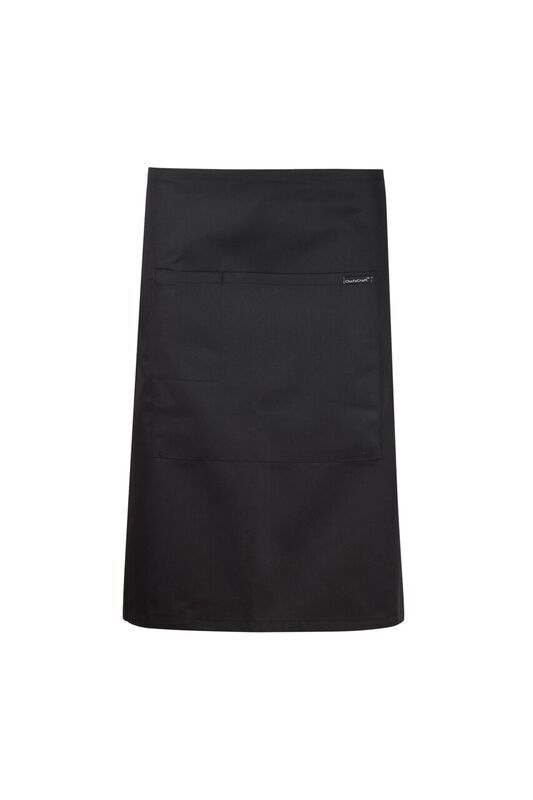 ChefsCraft Black 1/2 Length Apron with Pocket 220g 90x60cm