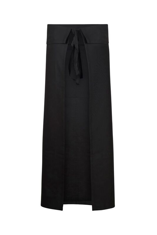 ChefsCraft Black Continental Apron with Pocket/Fold Over 220g 90x95cm