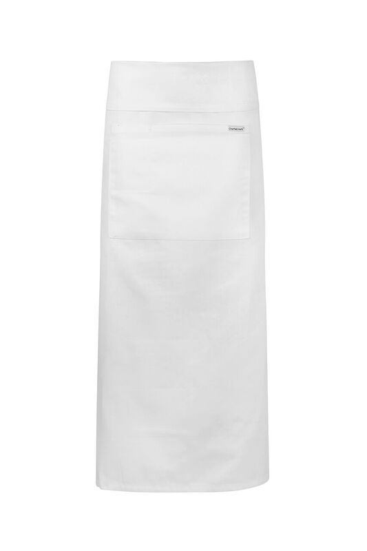 ChefsCraft Black Continental Apron with Pocket/Fold Over 220g 90x95cm