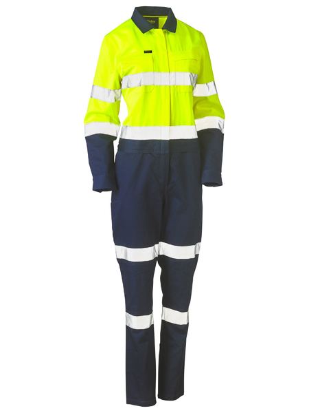 Coverall Bisley Womens Hi Vis Taped Drill 240g BCL6066T