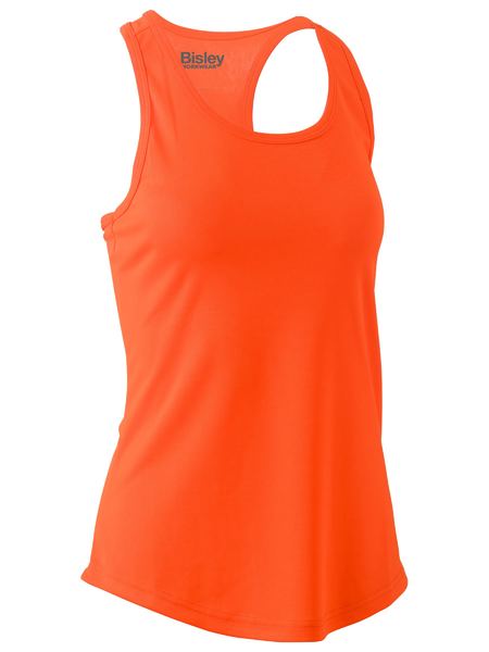 Singlet Bisley Womens Hi Vis Racer Back Poly 130g BKL0439