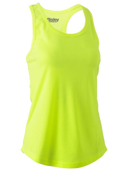 Singlet Bisley Womens Hi Vis Racer Back Poly 130g BKL0439