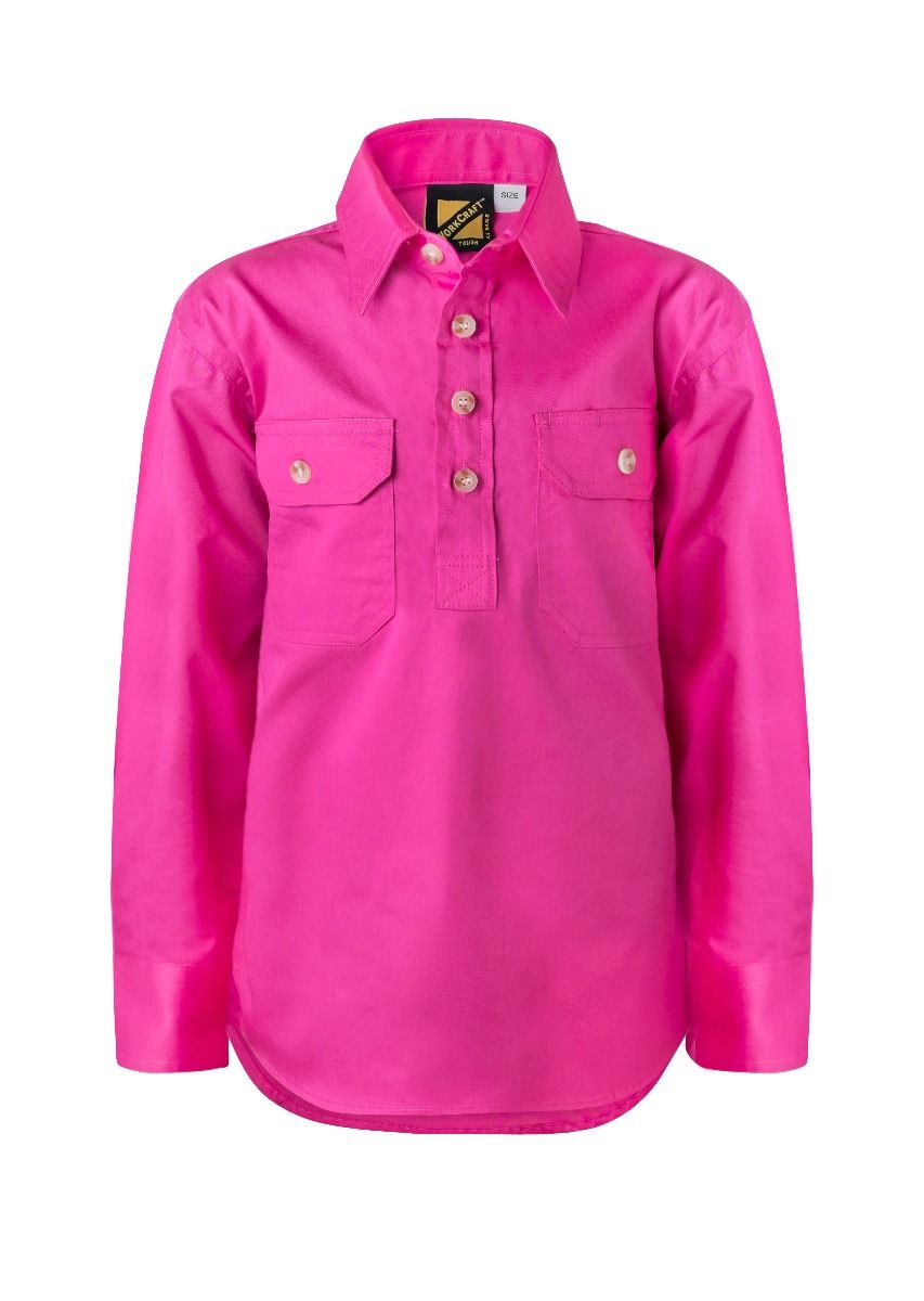 WorkCraft Kids Closed Drill Shirt LS 155g WSK131