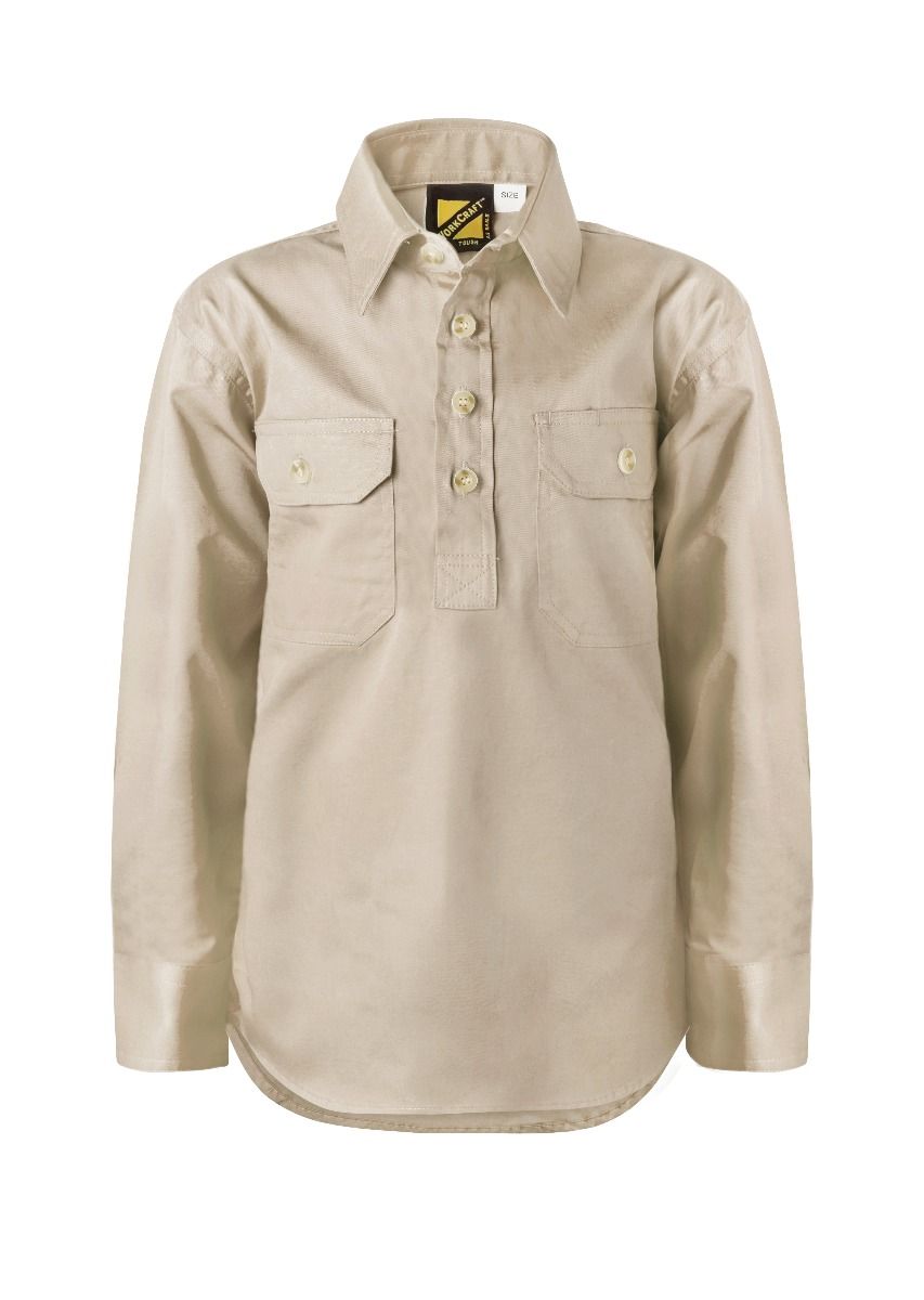 WorkCraft Kids Closed Drill Shirt LS 155g WSK131