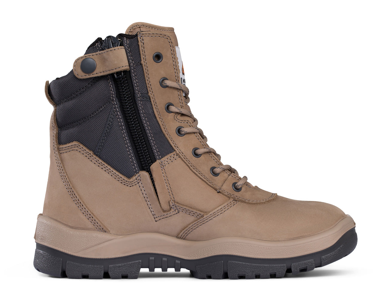 Mongrel Mens 251060 High Leg Zip Boots Steel TPU