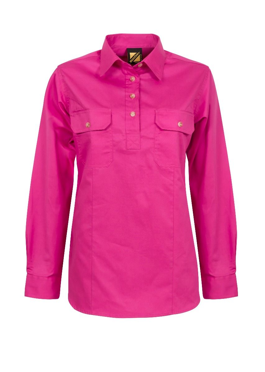 WorkCraft Womens Closed Drill Shirt LS 155g WSL505