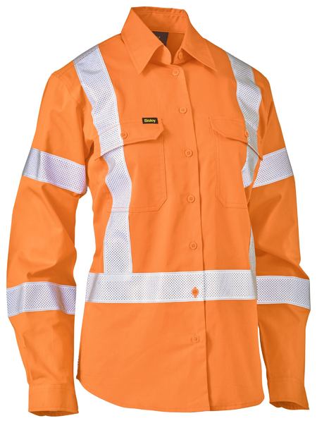 Bisley Womens X-Taped Vented Drill LS Shirt 155g Rail BL6166XT