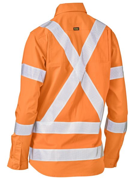 Bisley Womens X-Taped Vented Drill LS Shirt 155g Rail BL6166XT