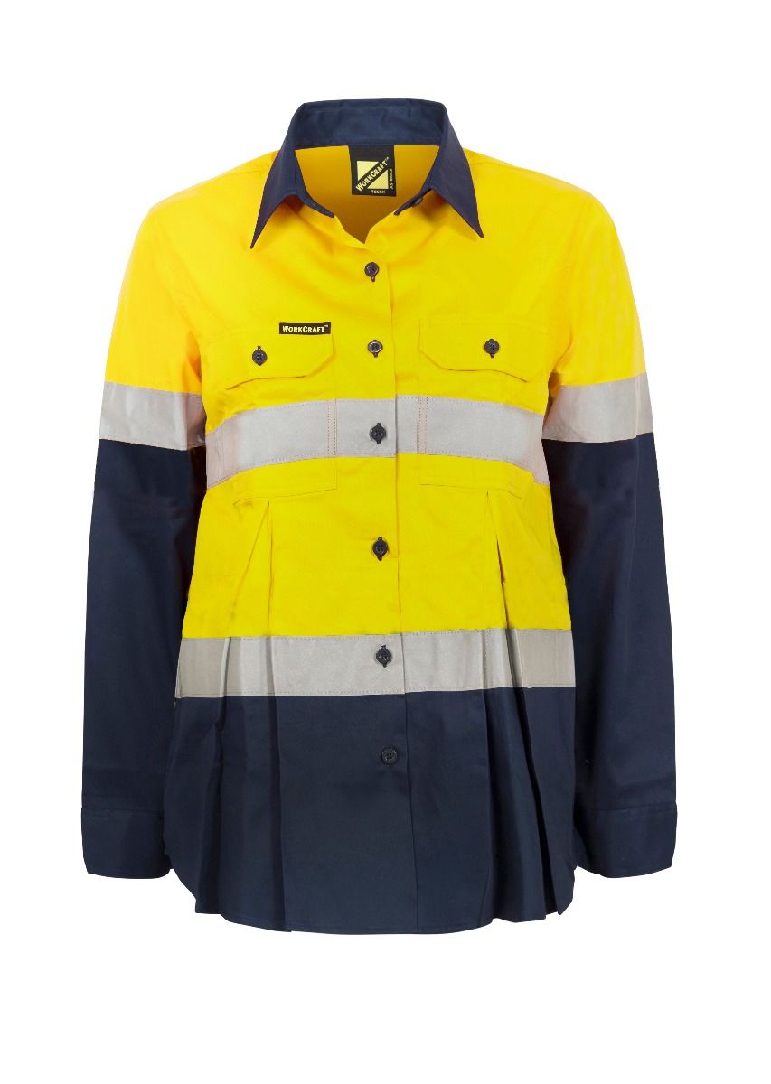 WorkCraft Womens Taped Maternity Vented Drill Shirt LS 155g