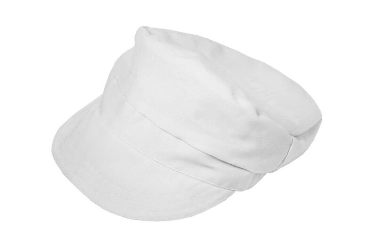 ChefsCraft White Food Industry Peak Cap with Hair Net 220g L