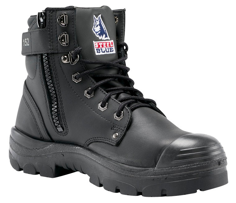 Steel Blue Mens Argyle Zip Boots Steel Bump PR Nitrile