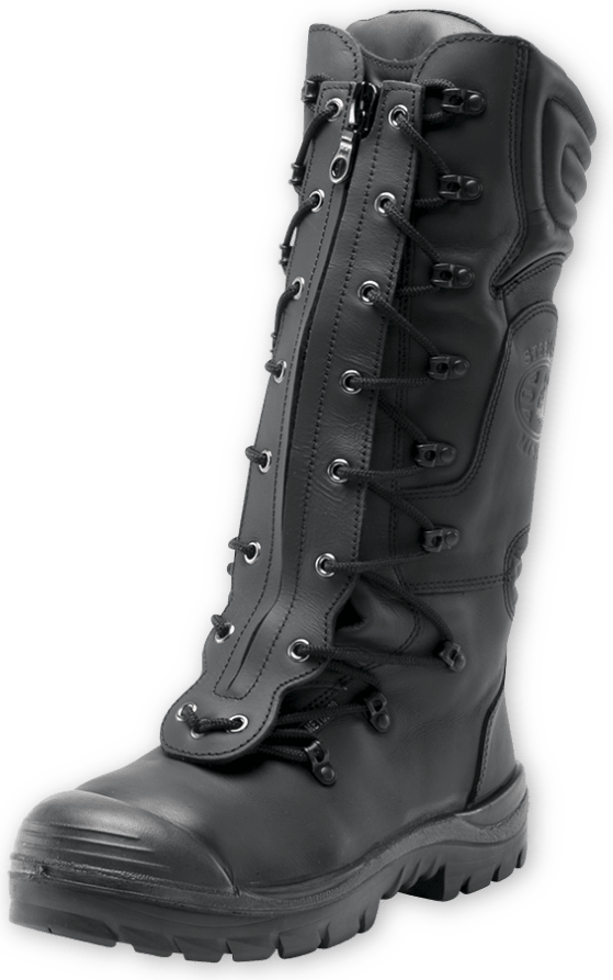 Steel Blue Mens Telfer Zip Mining Boots Steel Met Bump PR Nitrile