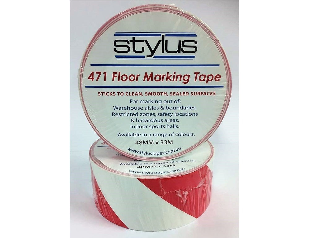 Stylus Pvc Aisle Marking Tape Red/White 48mmx33m
