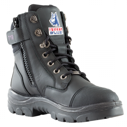 Steel Blue Womens Southern Cross Zip Boots Steel Bump TPU