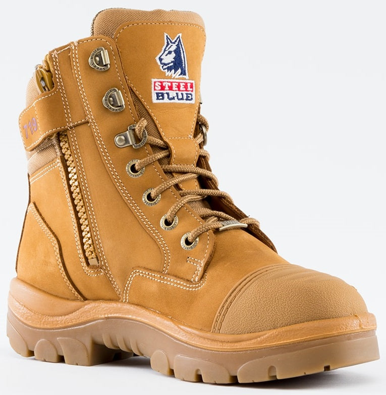 Steel Blue Womens Southern Cross Zip Boots Steel Bump TPU