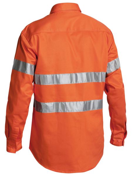 Shirt Bisley Hi Vis Taped Closed Drill 190g Orange S