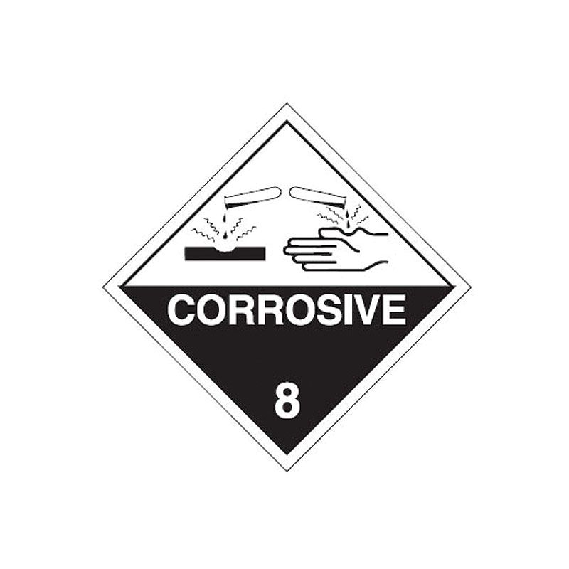 Sign DG Corrosive 8 ss 250sq