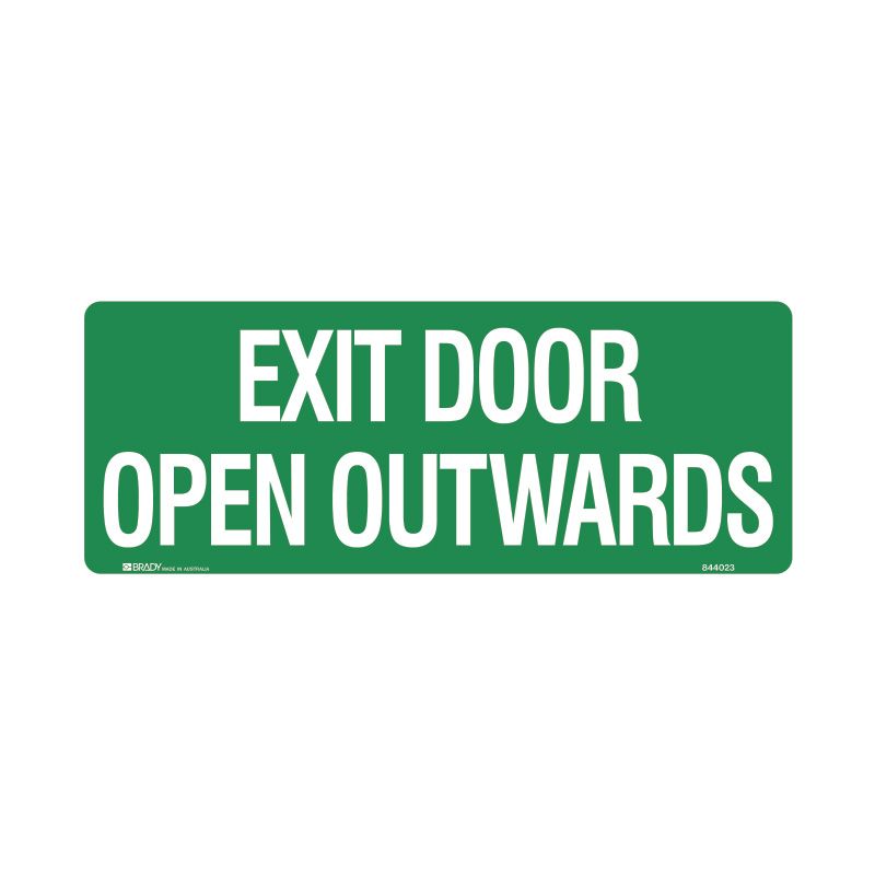 Sign (Emergency) Exit Door Open Outwards luMM 450x180