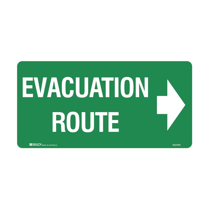 Sign (Emergency) Evacuation Route ---> luMM 350x180