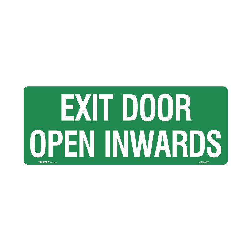 Sign (Emergency) Exit Door Open Inwards luMM 450x180