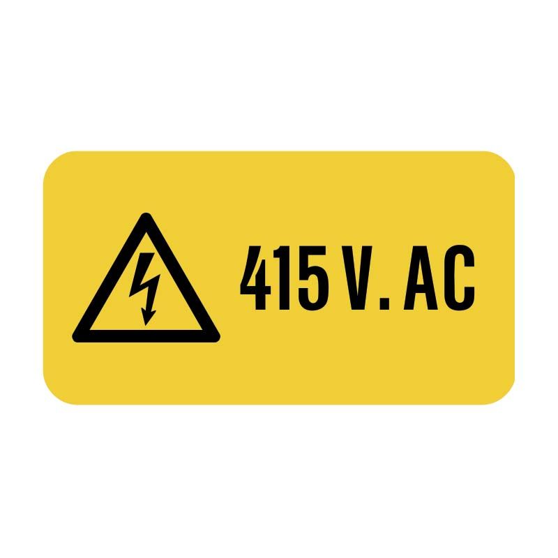 Sign (Warning) 415V AC ss 50x25 5pk