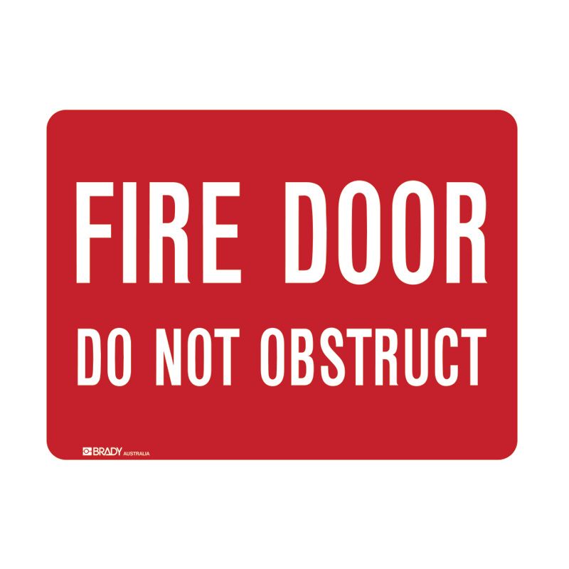 Sign (Fire) Fire Door dn Obstruct ss 350x180