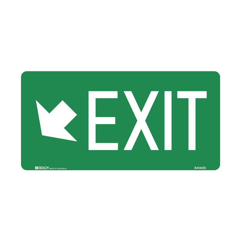 Sign (Emergency) (Left Arrow Down) Exit luMM 350x180