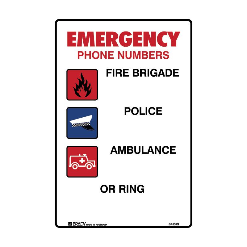 Sign Emergency Phone Numbers M 300x450