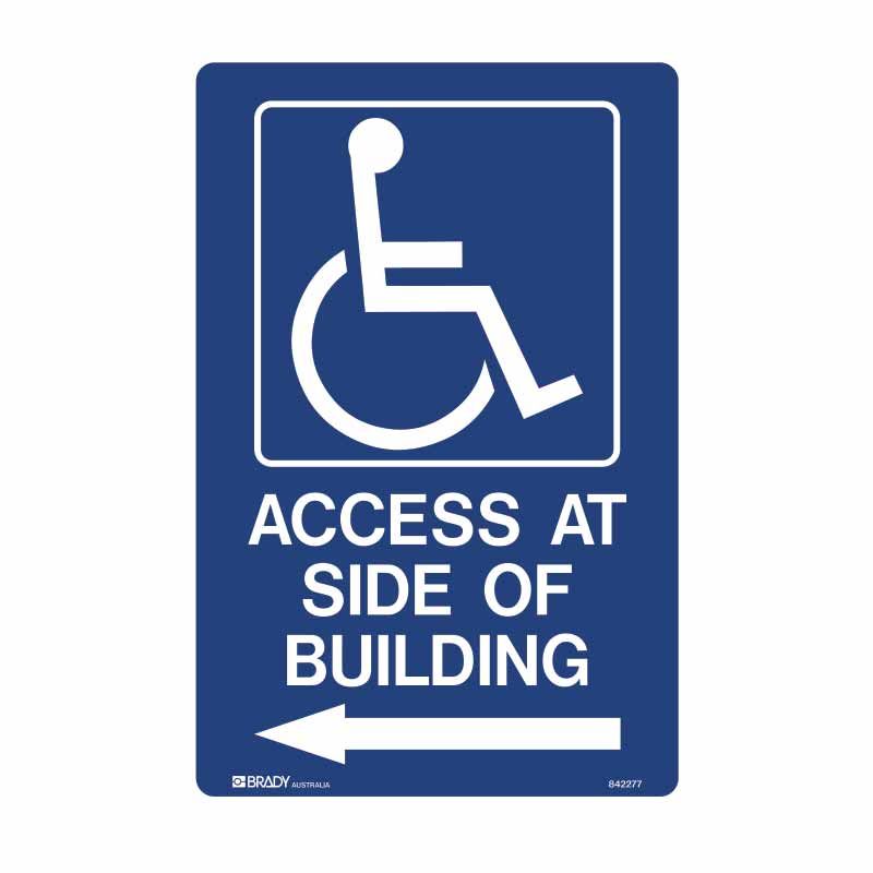 Sign (Traffic) (Disabled) Access At Side Of Building <--- M 300x450