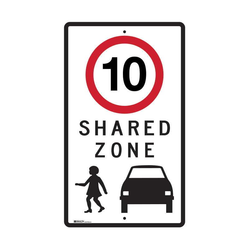 Sign (Traffic) 10 Shared Zone (R4-4) REFAC1 450x750