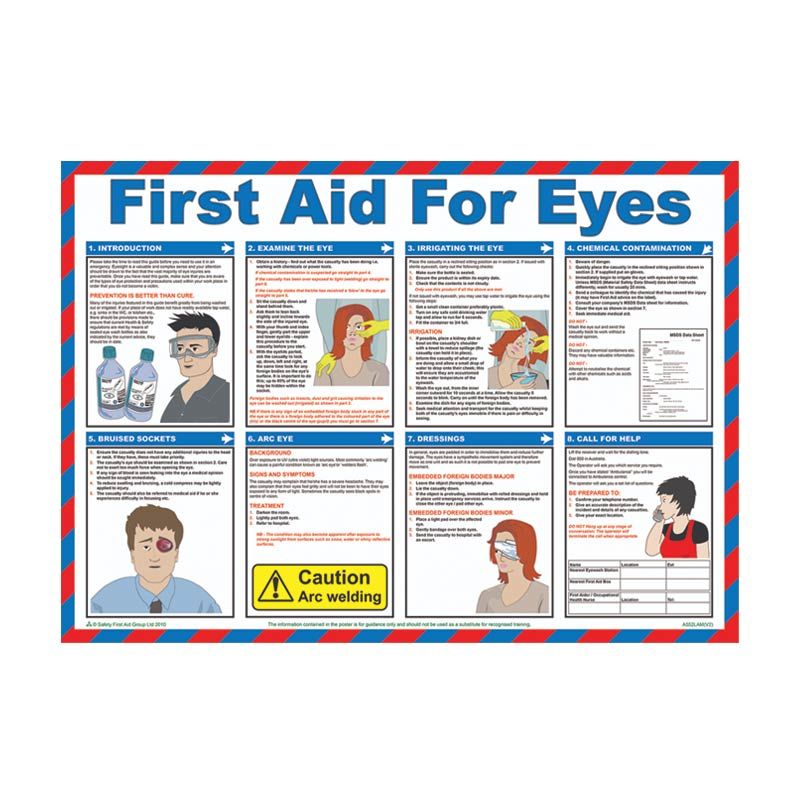 Sign Workplace Safety Chart - First Aid For Eyes 590x420