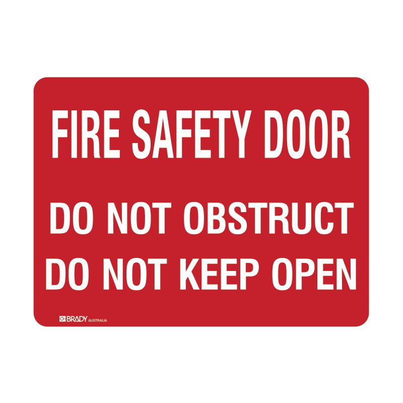 Sign (Fire) Fire Safety Door dn Obstruct/Keep Open luMss 350x180