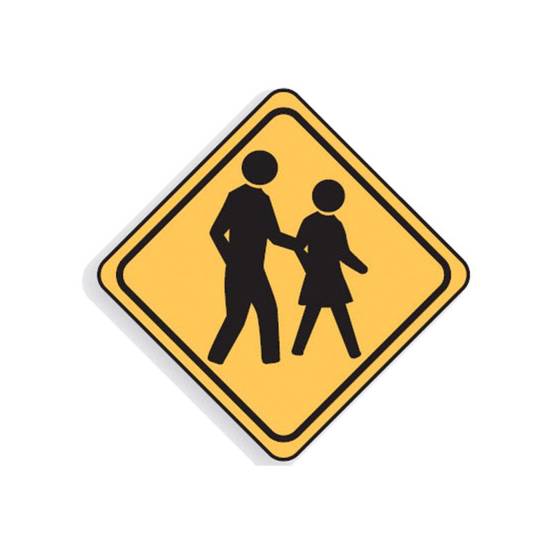 Sign (Traffic) (Pedestrians Crossing) (W6-1) REFAC1 600x600
