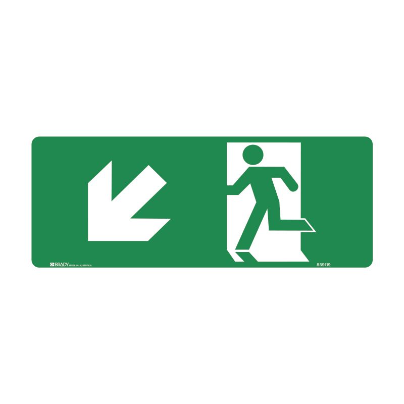 Sign (Emergency) (Left Arrow Down) Moving Person luMM 450x180