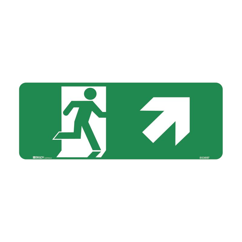 Sign (Emergency) Moving Person (Right Arrow Up) luMM 450x180