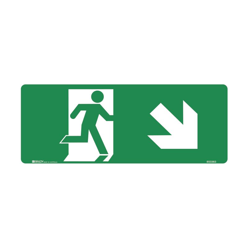 Sign (Emergency) Moving Person (Right Arrow Down) luMM 450x180