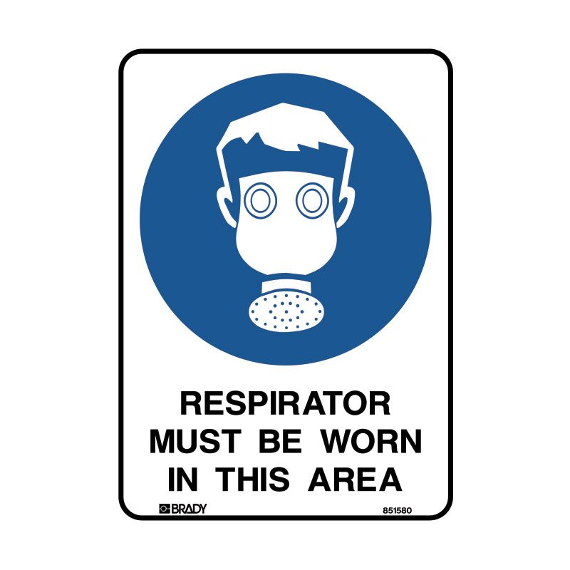 Sign (Mandatory) Respirator Mbw In This Area ss 90x125