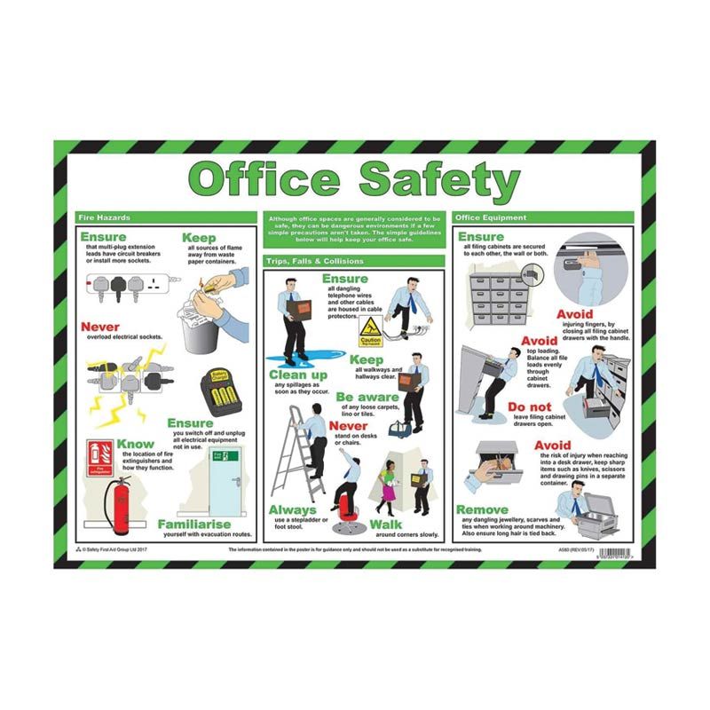 Sign Workplace Safety Chart - Office Safety 590x420