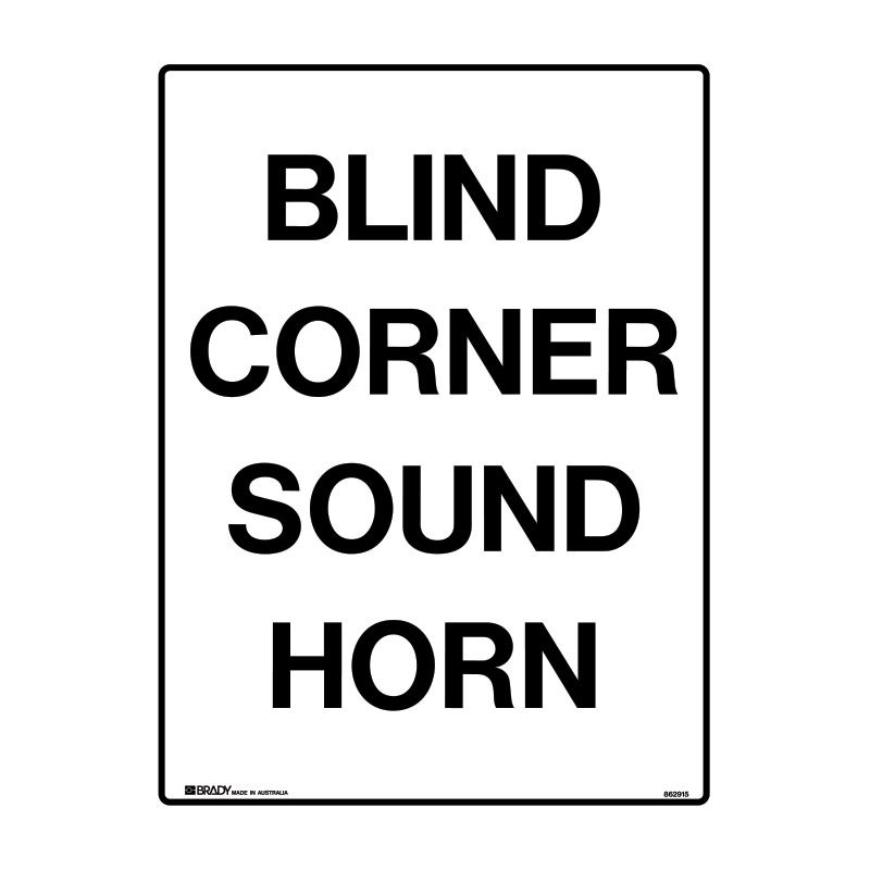 Sign (Traffic) Blind Corner Sound Horn P 300x450